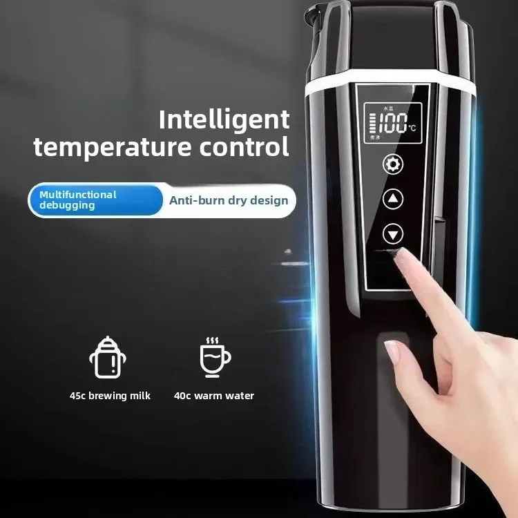 내구성 있는 12V/24V 차량용 전기컵 다기능 휴대용 듀얼 전압 LCD 터치스크린