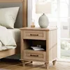 Set of 2 Nightstands with Drawers & Charging Station, 2 Pack with Solid Wood Feet, Nightstands 4