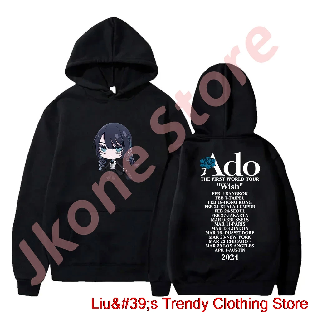 

Ado Fashion Wish Hoodies Singer World Tour Logo Merch Sweatshirts Women Men Casual Harajuku Pullovers