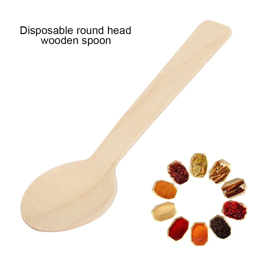 Wooden Spoons 100/200 Pcs Mini Ice Cream Disposable Dessert Scoop