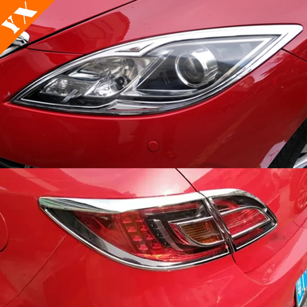 

Chrome Exterior Accessories Car Headlight Tail Light Cover Decoration Anti Scratch Hit Sticker Frame For Mazda 6 2009-2015 Trim