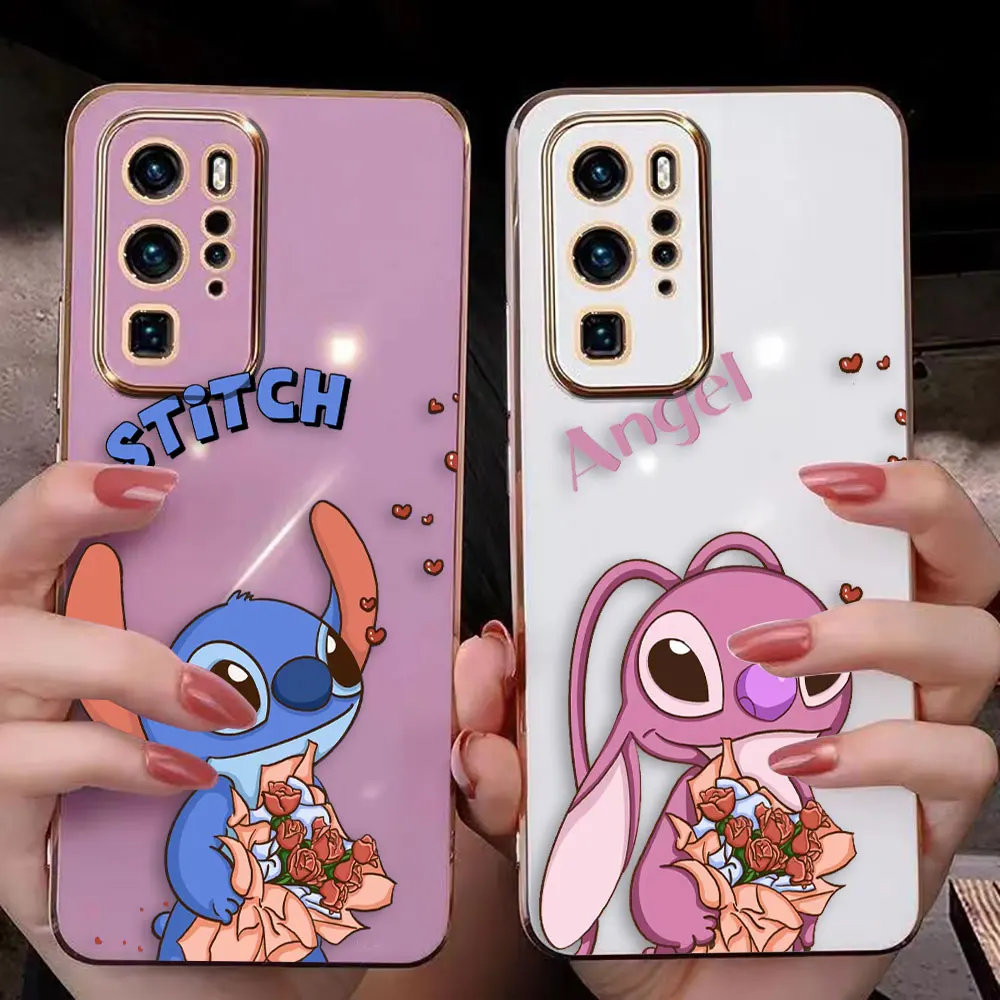 Cover Smooth E-Tpu Custodia Per Telefono Per Huawei Nova 3 3I 4 5I 5T 7 7I 8I 9 9Se 10 Y70 X7A X9A 20 Pro 5G Custodia Cute Lion S-Stitch Angel