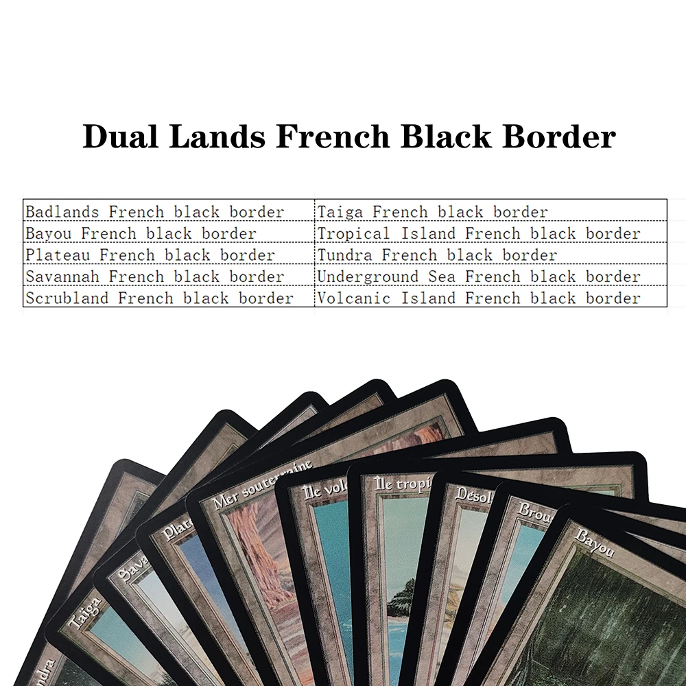 Customization High-Quality NON FOIL Bundle French Cards Dual Lands Badlands Bayou Underground Sea Volcanic Island Scrubland
