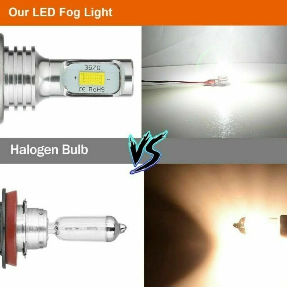 2pcs H 7 LED Car Headlight 80W COB DRL Canbus 12-24V 6500K Lamp Bulb White