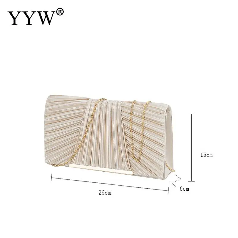 Luxury Women'S Pleated Sequin Evening Clutch Bag Bride Handbag Wedding Purse Chain Crossbody Bag For Banquet Party Dinner Bag