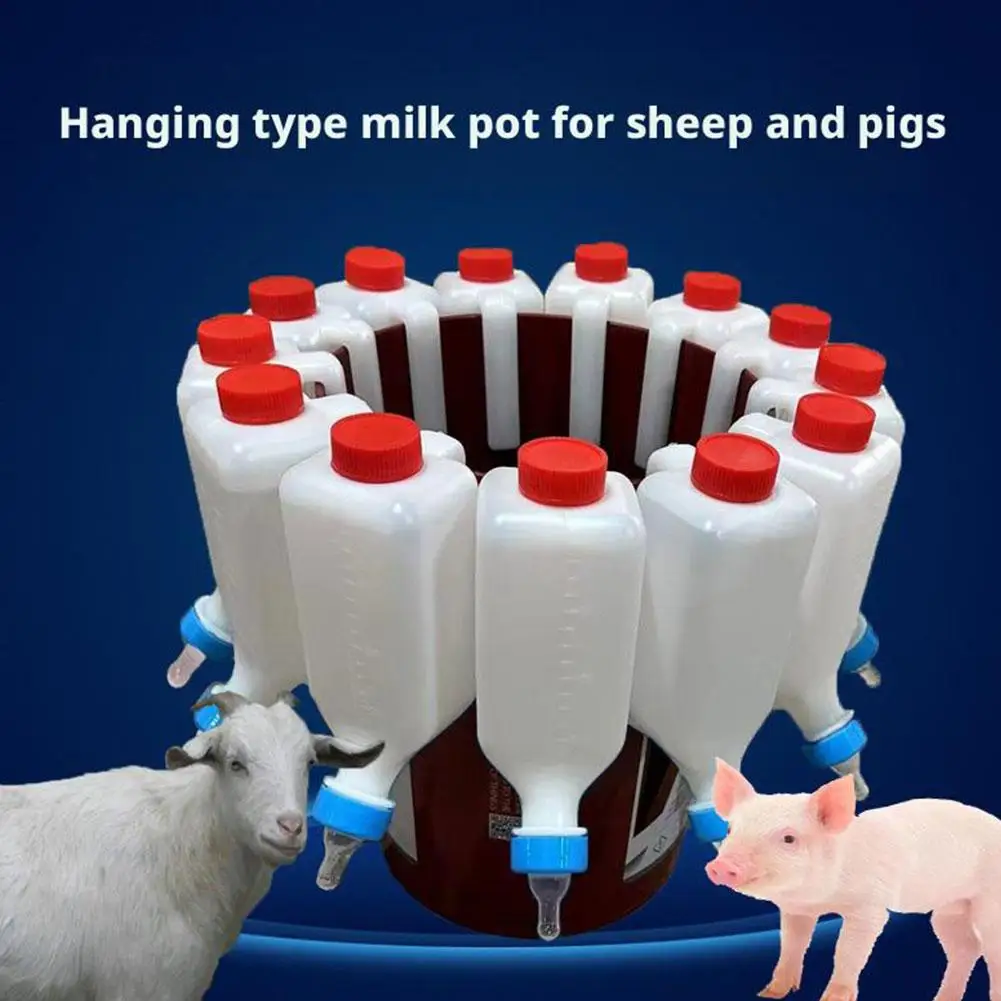 Bottiglia per l'alimentazione di animali da fattoria premium da 800 ml, biberon per agnelli invertito con manico, biberon veterinario per ovini e suinetti - immagine 4