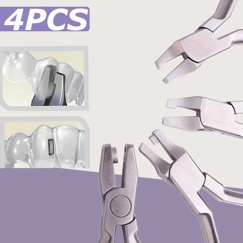 4-teiliges Orthodontisches Aligner-Zangen-Set, Dental-Thermoformzange, Vertikaler Tropfenförmiger Schneidzange, Aligner-Zange, Zahnarztwerkzeuge