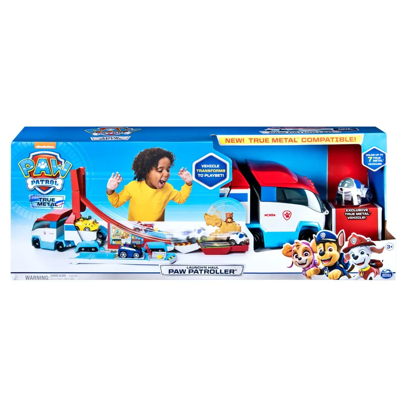 Original Paw Patrol Launch'N Haul Paw Patroller Che Trasforma 2-In-1 Track Set Per True Metal Die-Cast Vehicles Regalo Giocattolo Per Bambini