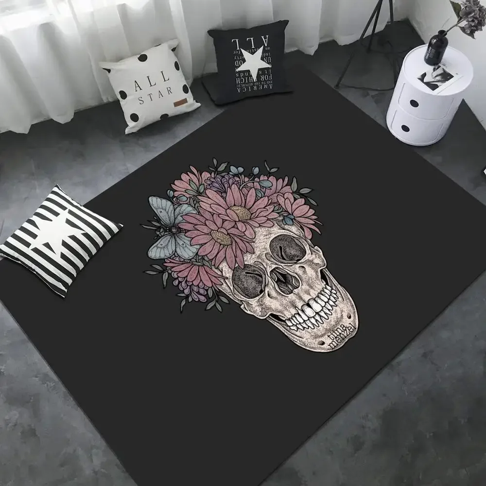 Skull bones ROSE Floor Mat Bathroom Mat INS Style Soft Bedroom Floor House Laundry Room Mat Anti-skid Welcome Doormat 6