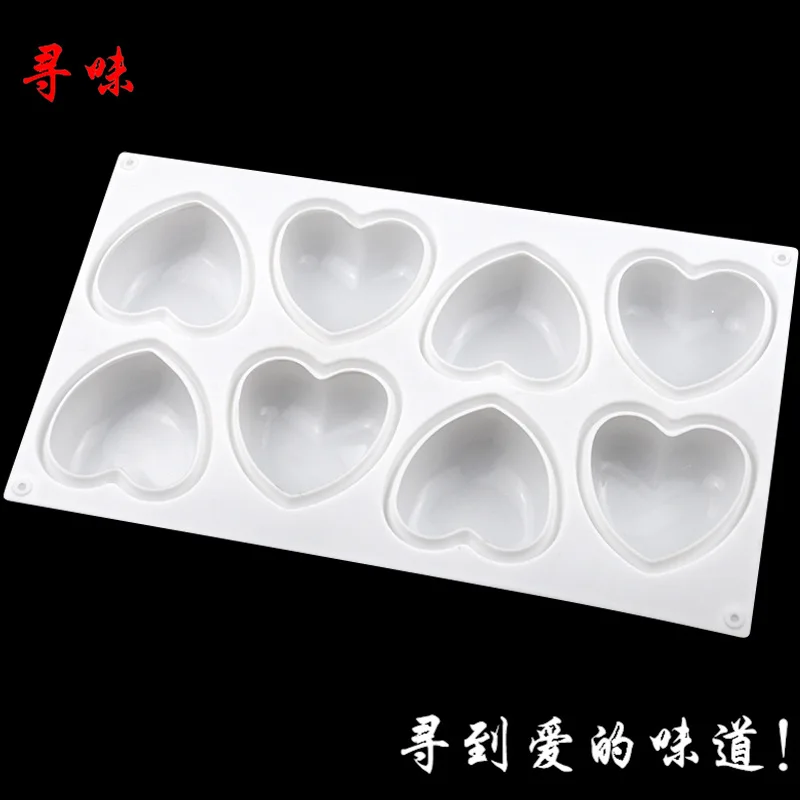 Silicone Mold Soap Molds 8 Pcs Love Heart Silicone Soap Mold Handmade Candle Making Kit Diy Chocolate Candy Ice Plaster Resin Cake Decoration Baking Tool