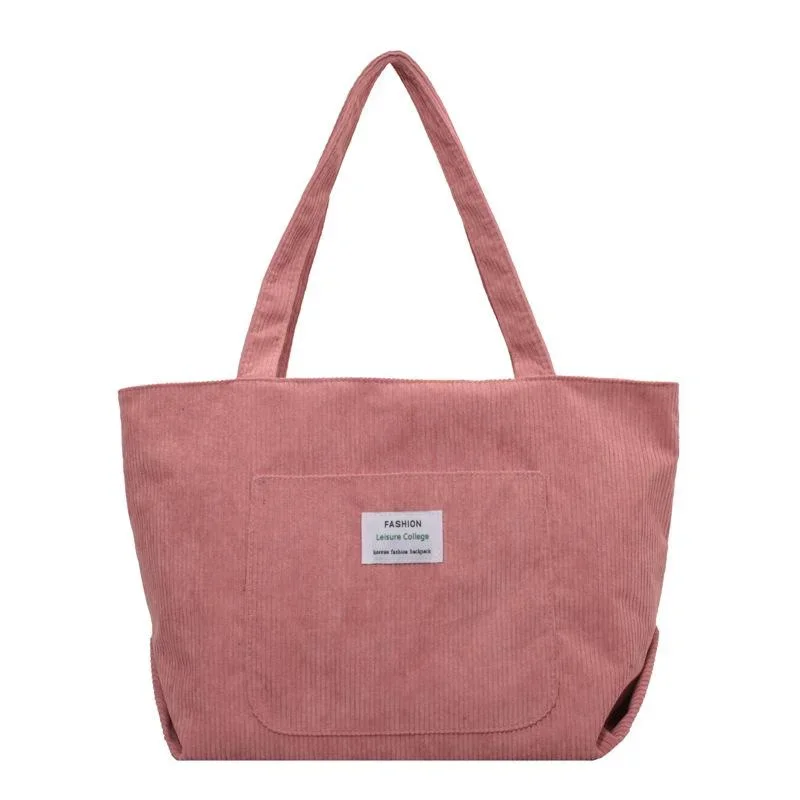 Striped Velvet Large Capacity Shoulder Bag 2023 New Fashion Street Trend Wick Tote Bag Retro Solid Color Women's Handbag