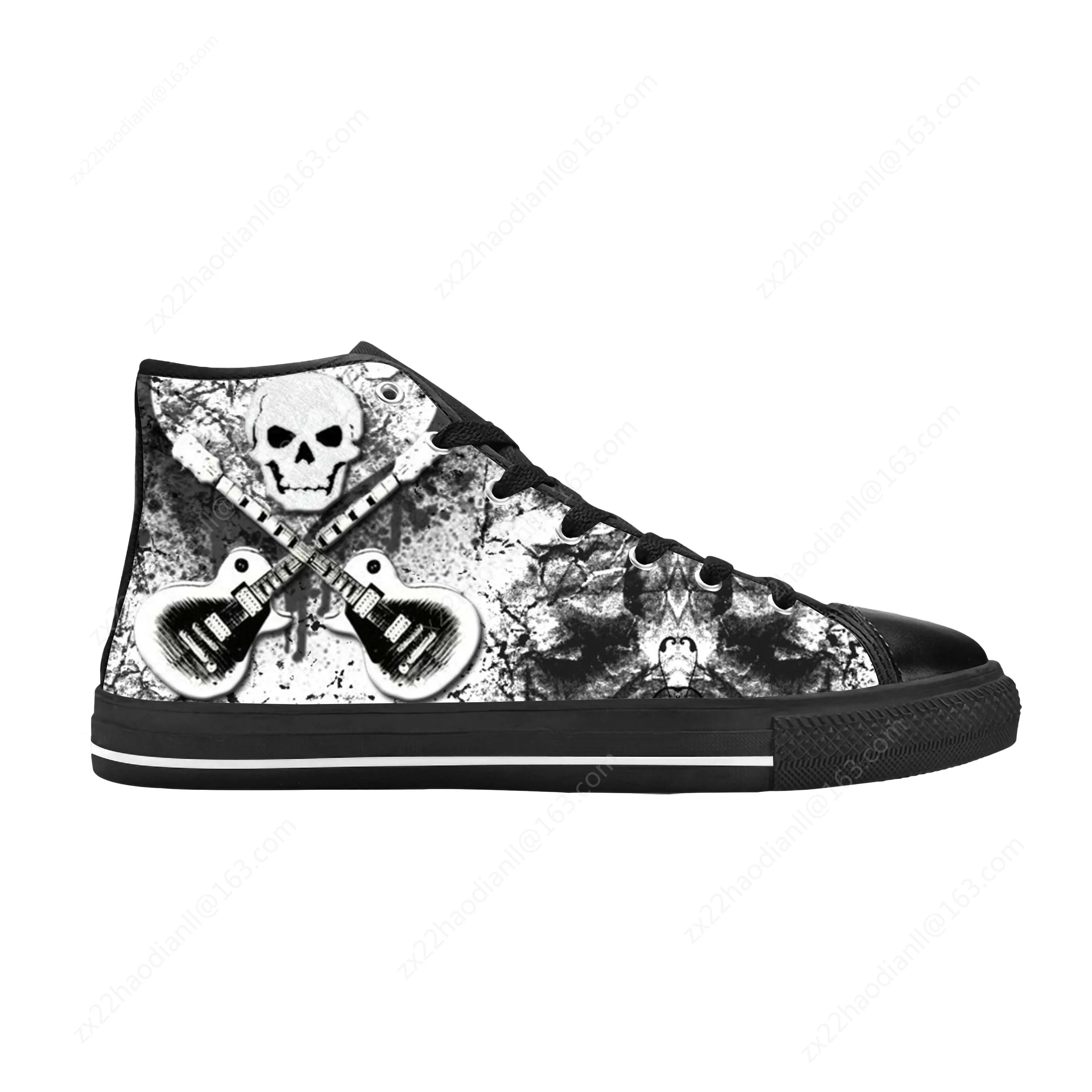 Hot Rock N And Roll Rock Band Music Singer Guitar Casual Cloth Shoes High Top Comfortable Breathable 3D Print Men Women Sneakers