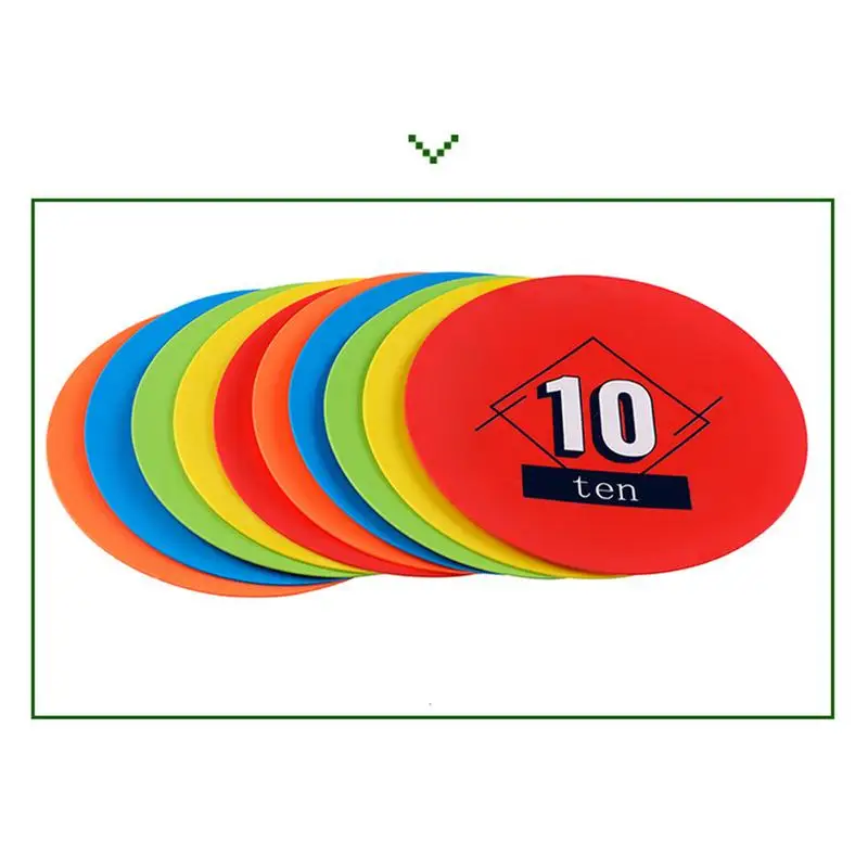 Agility Markers For Football Sports Disc Floor Dots Football Markers 10X Numbered Non-Slip Training Mat Mark Disc