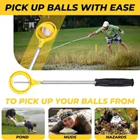 Golf ball grabber, water-based golf ball grabber with telescopic spring release preparation head golf ball grabber tool, 2