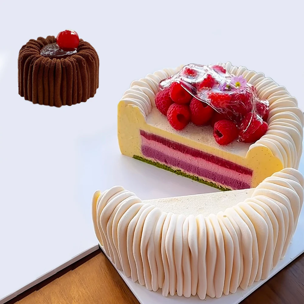 1/6/15 Cells Cylindrical Coil Texture Design Mousse Cake Mold DIY Pudding Dessert Chocolate Mold French Dessert Baking Mold 1/6/15 Cells Cylindrical Coil Texture Design Mousse Cake Mold DIY Pudding Dessert Chocolate Mold French Dessert Baking Mold