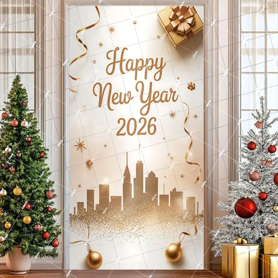 Deco Bannières Nouvel An 2026, 180x108 CM Happy New Year Bannière, Toile De Fond De Bonne