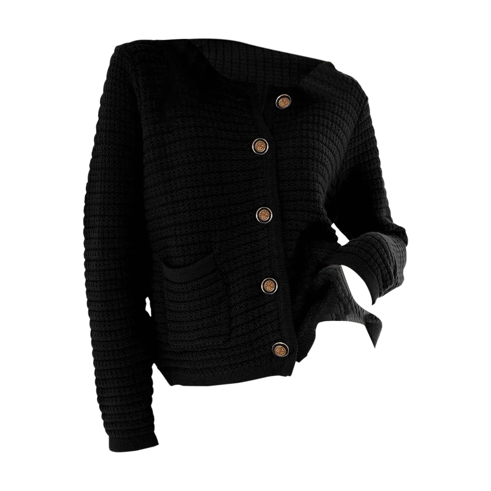 

Women's Cardigan Sweater Fall Cardigan Front Button Long Sleeve Pocket Casual Chunky Knit Shirt Jacket