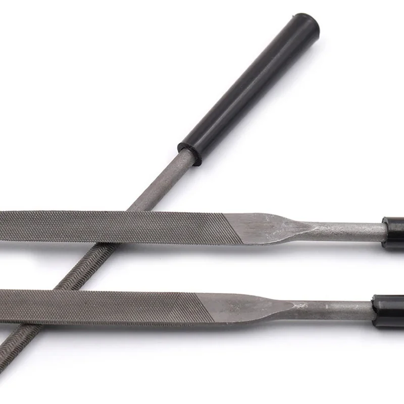 Description Picture 3 of item10 Pieces of Mixed Small File Set Plastic Handle Shaping Triangular Polishing Metal Steel File Flat File Hand Tools Files Set