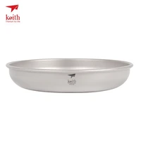 Keith Titanium Plate Camping Titanium Dishes 150ml-450ml Saucer Outdoor Tableware Camping Plates Cutlery 30g-70g Ti5362/Ti5368 2