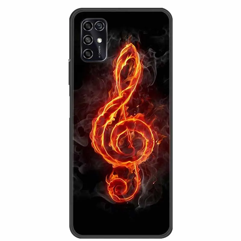 Black Silicon TPU Soft Phone Cover with Cartoon Design