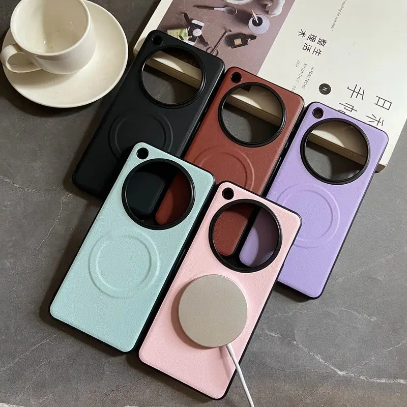 Premium Soft PU Leather Magnetic Wireless Charging Protective Phone Case