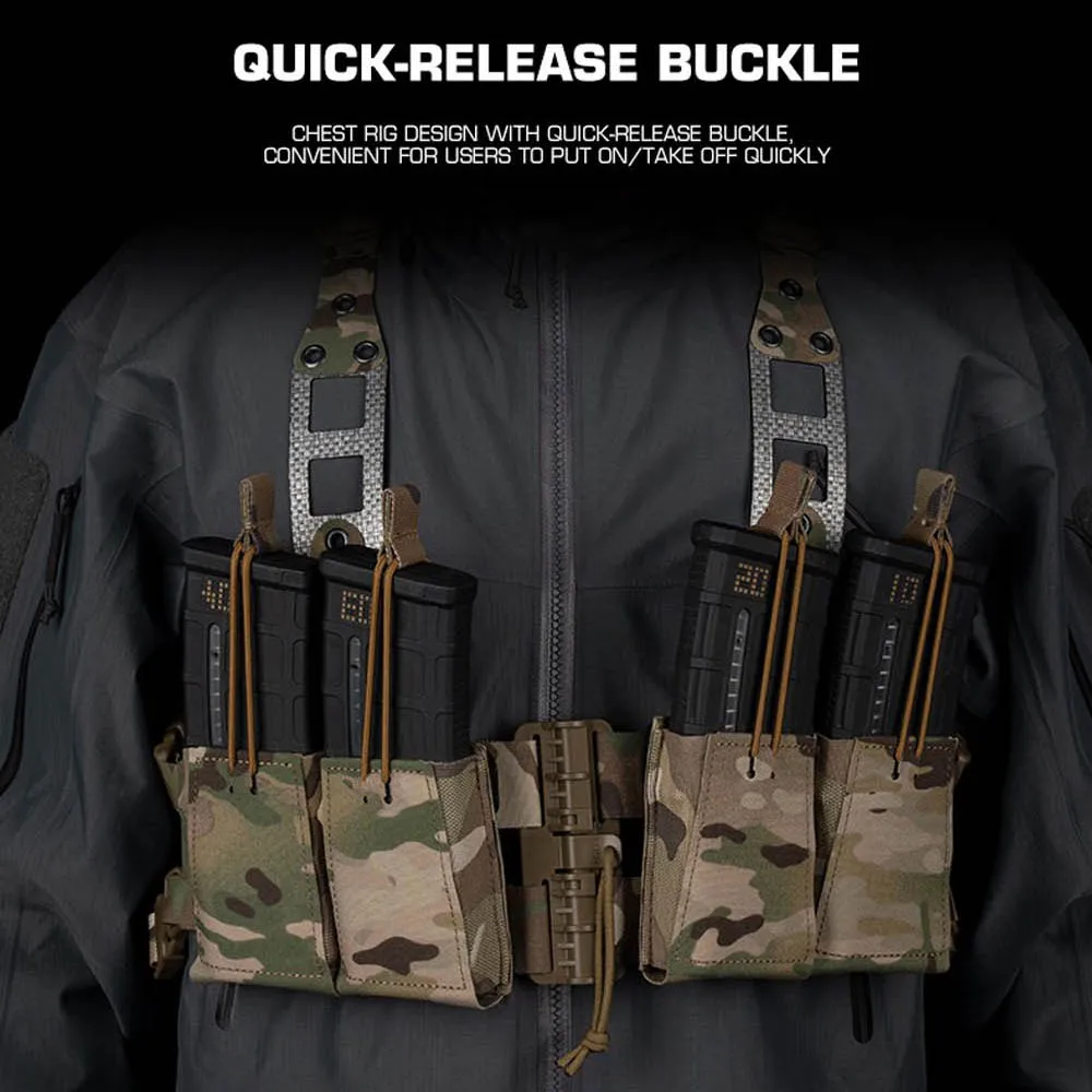 모듈식 전술 체스트 리그 V2 MOLLE 사냥 전투 훈련 에어소프트 탄창 파우치 마운트 DIY 체스트 리그 베스트 퀵 릴리즈 기어