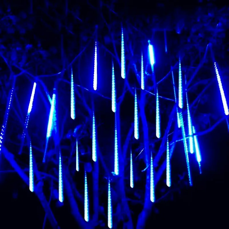 8 Tubes 30/50cm Meteor Shower Led String Fairy Lights Street Garlands Christmas Tree Decorations Outdoor Navidad Garden Lights