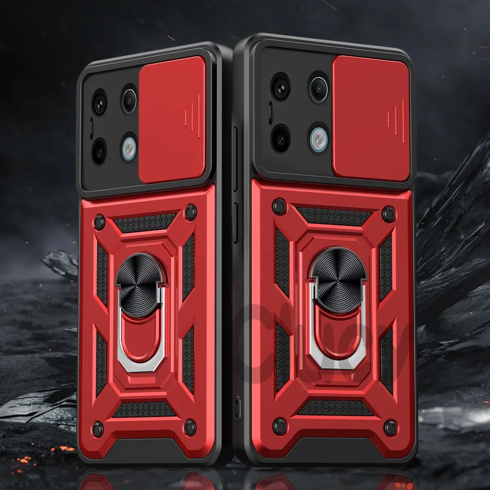 thumbnail image 1 of For Redmi Note13 Pro Plus Note 13 4G 5G Camera Shockproof Armor Case For Redmi 13C 4G 5G Car Magnetic Holder Ring Protect Cover, 1 of 5