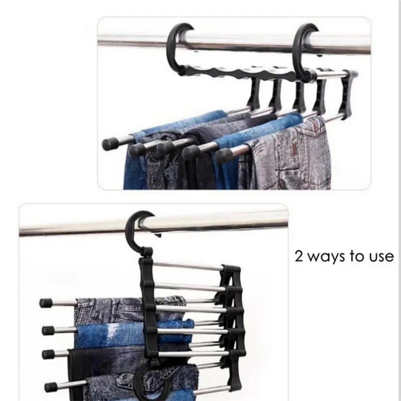 5 In 1 Pant Rack Shelves Stainless Steel Clothes Hangers Stainless Steel Multi-functional Wardrobe Magic Hanger clothes hanger,clothes rack,pants rack,storage hanger