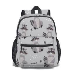 Raccoon cute Kids School Backpack Child Schoolbag Bookbag Primary Student Bag for Girls Boys