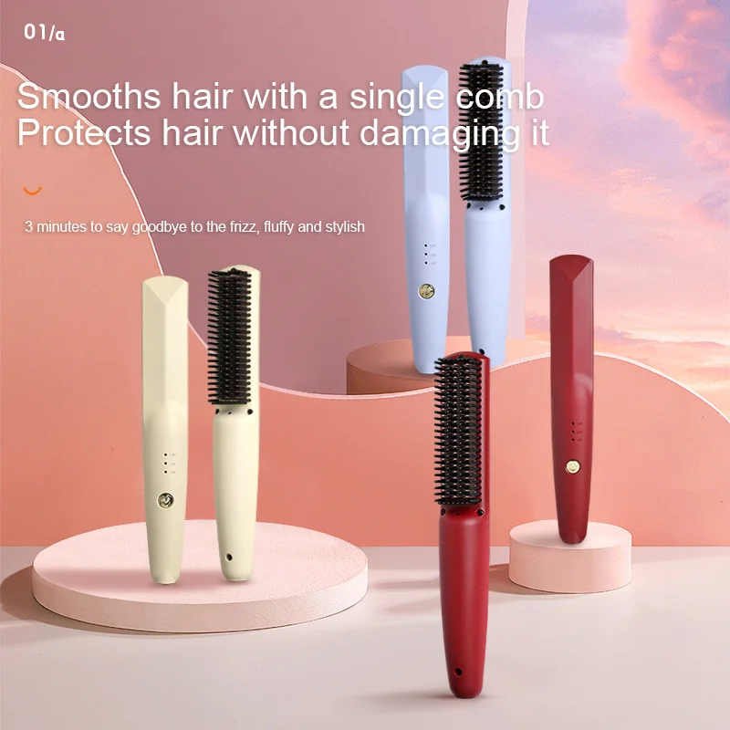 Wall EU Plug Negative Ion Hair Straightener 3-gears Care Combs 30 Seconds To Heat Heat-resistant Reinforcement Of Tail Wires