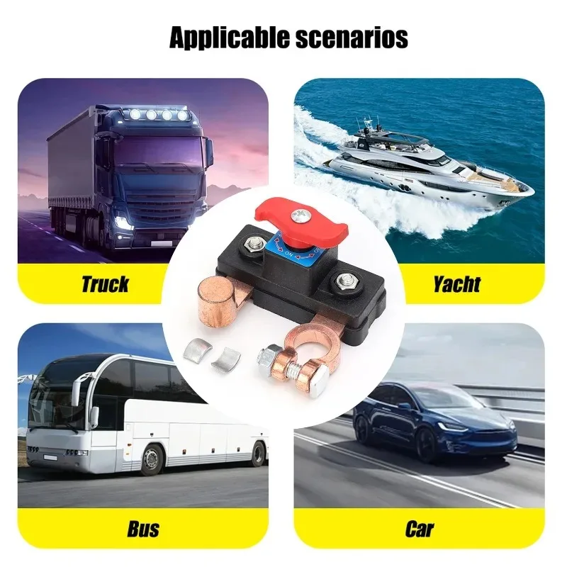 Universal 12V Battery Disconnect Switch Battery Cut Off Isolator Switch Kit with Knob for Car Truck RV Boat Storage and Security