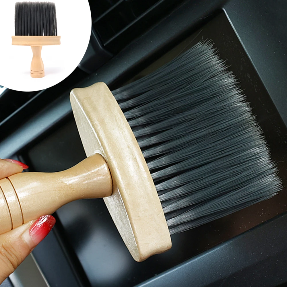 

New Car Cleaning Dusting Brush Wooden Handle Soft Bristle Interior Dashboard Air Vent Detail Cleaning Duster Brushes