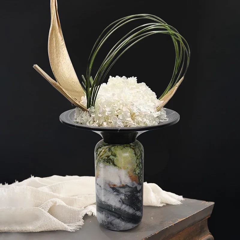 

Современный натуральный мраморный камень, трехмерная l-образная труба, декор для комнаты, отеля, дома, рабочего стола, украшения