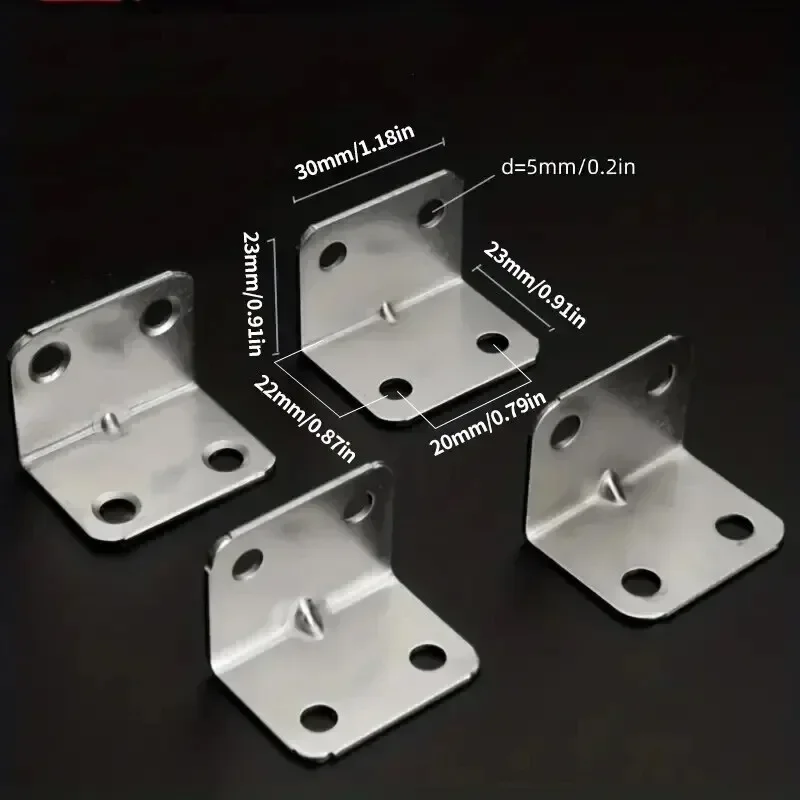 20Pcs Metal 90-Degree Angle Iron Brackets | Furniture Fixed Connectors for Table/Chair/Cabinet/Wardrobe