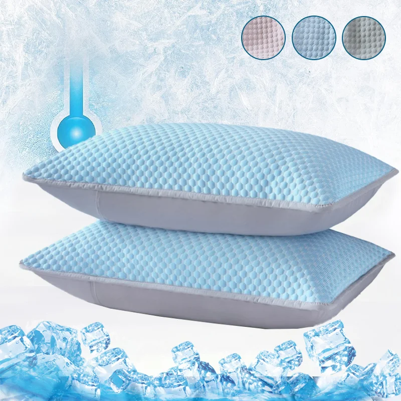 Summer Cooling Pillowcase Solid Color Ice Bean Bean Pillowcase Cool Feeling Air Conditioning Cover Washable  (No Pillow) 48x74cm