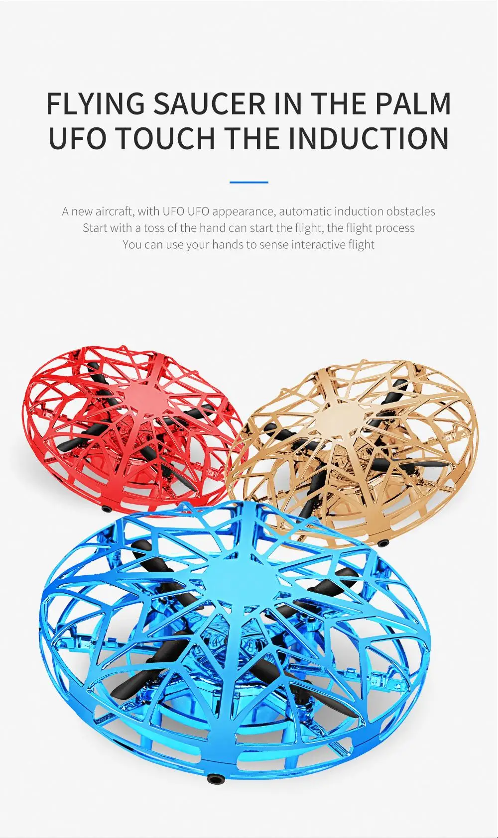 ZK20 Magical Fingertip Flying Ground Amphibious Gyro Levitation Induction Gyro UFO Drone Adult Decompression Toys Kids Gift Toys