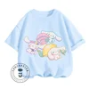 Cute Cinnamoroll Character Printed T-Shirts in Hip-Hop Street Style O-Neck Kawaii Tops for Fashionable Boys Girls This Summer 6