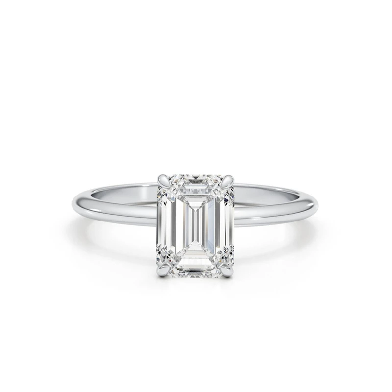 JY Jewelry 2.0CT Emerald Cut 8*6 Moissanite Ring Solitaire Vintage 14K Real Gold Jewelry Ring For Women Engagement Wedding Ring - Image 2