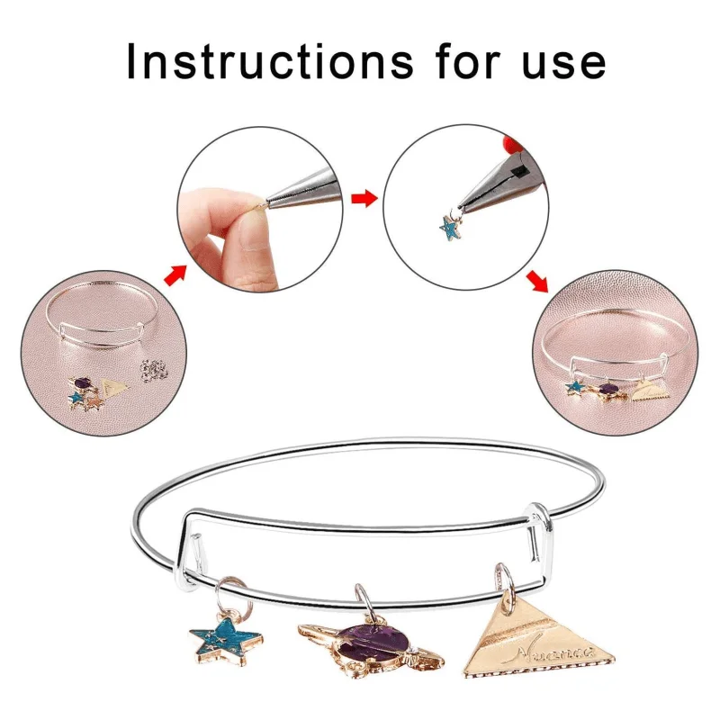 Bangle Bracelet 20Pcs Women&rsquo;s Retractable Adjustable Bracelet DIY Craft Jewelry Making For Women Thank You Gifts