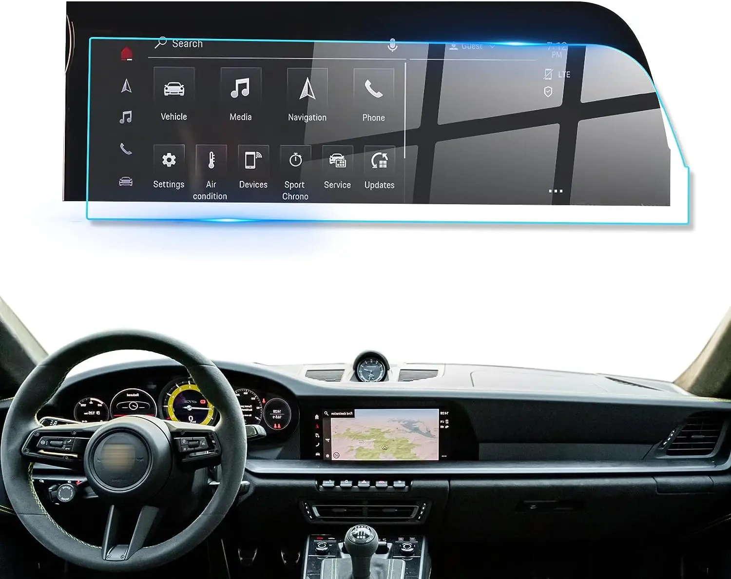 

Glass Screen Protector Infotainment 2022 911 Touch Screen Protector 2021 911 Navigation Screen Protector 2021-2023 911