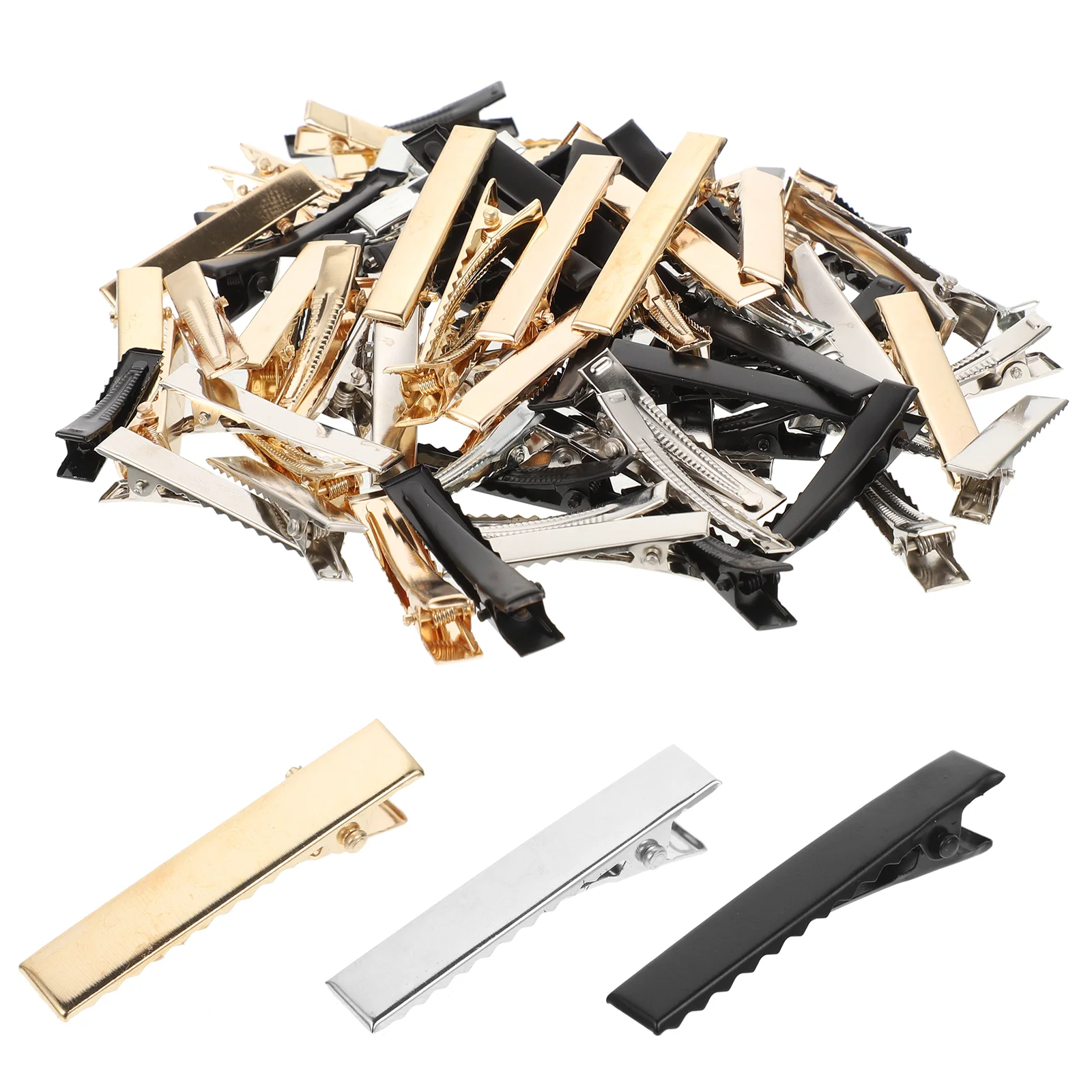 

90 Pcs Hair Claw Clips Hair Grips Clip Bobby Pins Black Square Head Metal Clips for Styling Sectioning