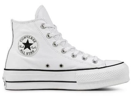 White leather Converse shoes with platform chuck taylor star original White _ - Mobile