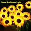 Outdoor Solar Sunflowers Lamp Smart Sense Garden Lights Yard Wedding Thanksgiving Decor Light Waterproof LED Lawn Light 2