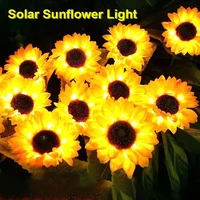 Outdoor Solar Sunflowers Lamp Smart Sense Garden Lights Yard Wedding Thanksgiving Decor Light Waterproof LED Lawn Light 2