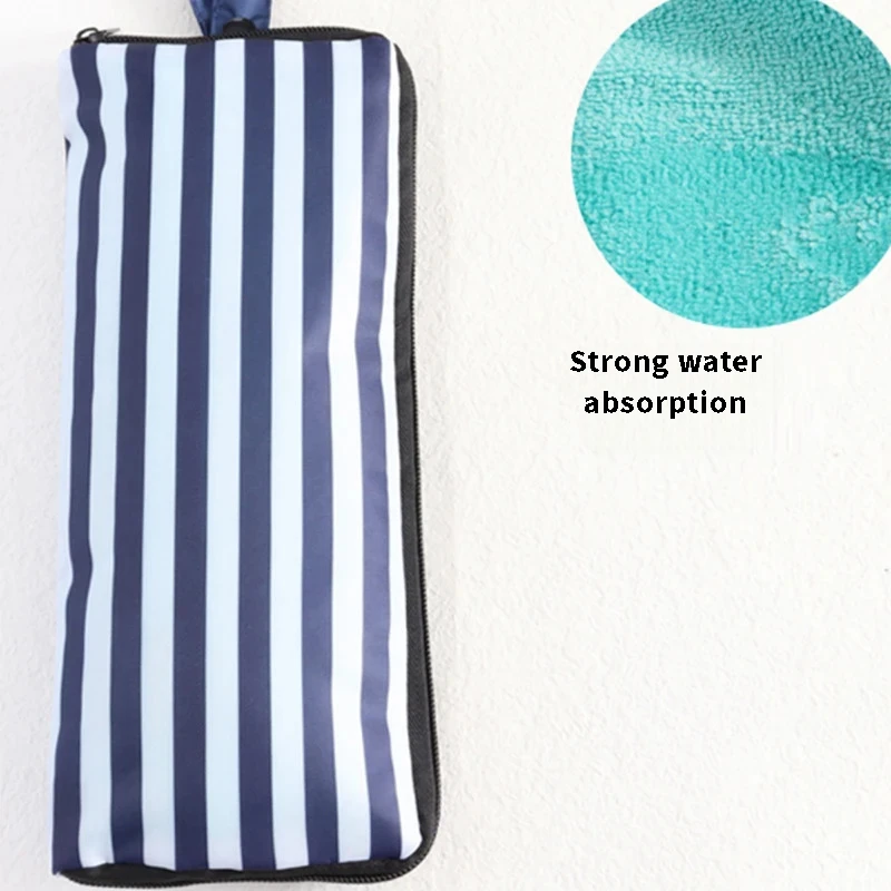umbrella bag 2pcs Japanese Waterproof Umbrella Stripe Cover Absorbent Towel Cloth Printed Umbrella Bag Portable Folding Storage Cover
