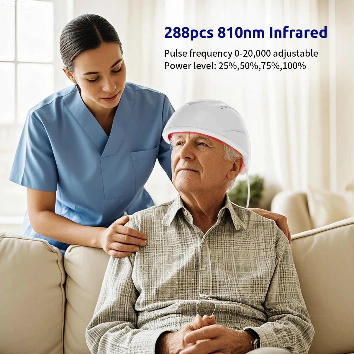 Suyzeko Photobiomodulation 810nm Brain Helmet PBM Near Infrared Light Neurofeedback Helmet Blood Circulation Stroke Prevention