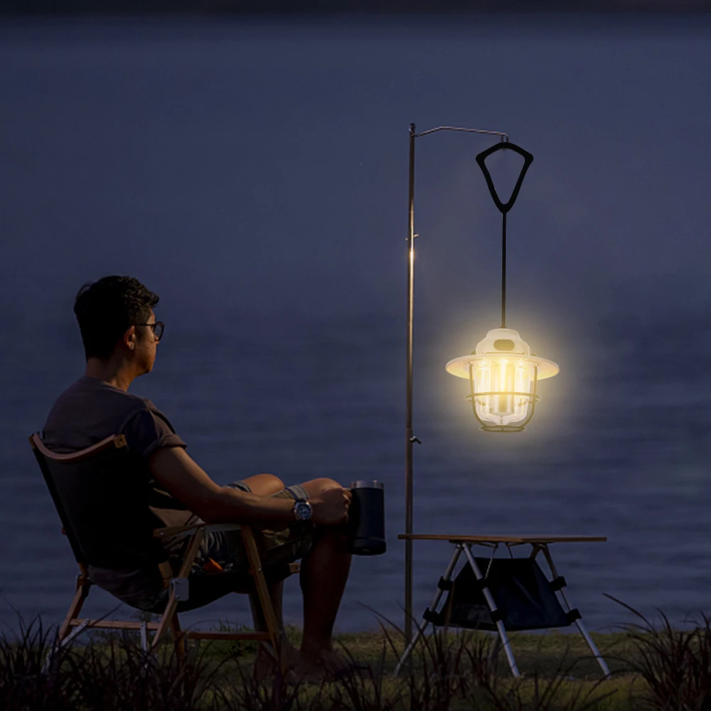 Camping Light 1200mAh Mini Metal Chandelier 2700K/6500K Retro Atmosphere Stepless Dimming Type C Charging for Fishing