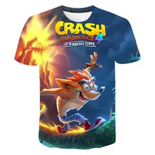 

Crash Bandicoot Pattern 3D Printed Summer New Streetwear Fashion T-shirt Boy Girl Kids Casual Short Sleeve Men Women Cool Tops
