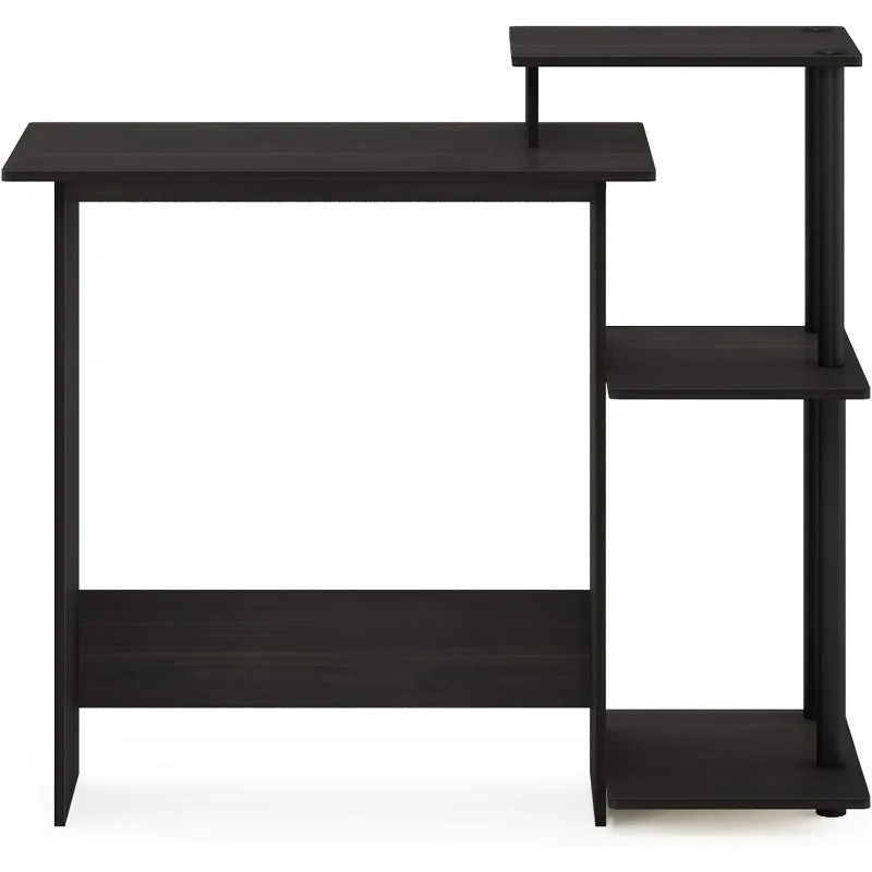 Efficient Home Laptop Notebook Computer Desk with Square Shelves, Espresso/Black 4